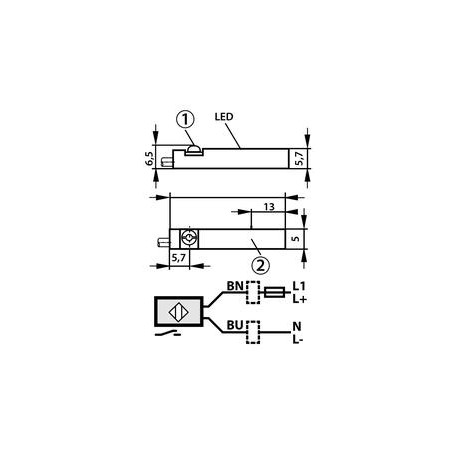SENSOR MAGNÉTICO DSH REED AIGNEP REF. DSH2R2F20 CON CABLE