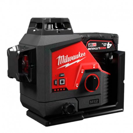 NIVEL LÁSER DE 3 LÍNEAS M12 3PL-401C DE MARCA MILWAUKEE