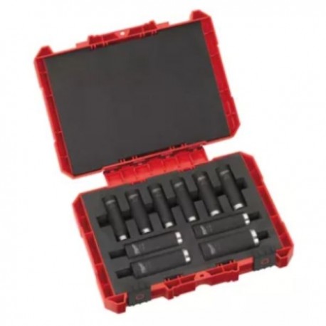 ESTUCHE DE 10 VASOS 1/2" SHOCKWAVE IMPACT DUTY MILWAUKEE