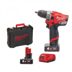 TALADRO PERCUTOR M12 FPD-602X CON BATERÍAS Y CARGARDOR MILWAUKEE