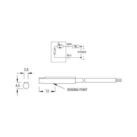 SENSOR MAGNÉTICO DC01 REED AIGNEP REF. DC01R2M CON CABLE