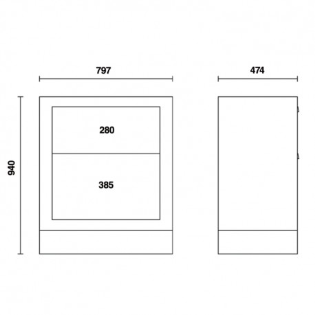 C55M2-MÓDULO FIJO CON 2 CAJONES