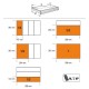 Plano y medidas  cajonera 7 cajones C557Beta