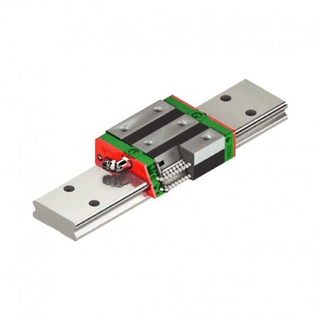 GUÍA LINEAL SERIE WEW-CC CON BRIDA ROSCADO Y PASANTE HIWIN