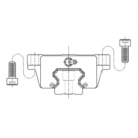 PATÍN SERIE QHW-CC CON BRIDA ROSCADO Y PASANTE HIWIN