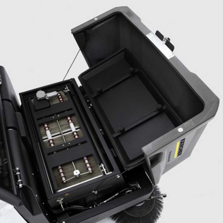 vaciado de tanque para suciedad y polución barredora karcher