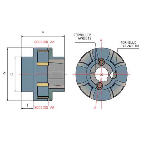 ACOPLAMIENTO ELÁSTICO PARA TAPER LOCK TCI-105 DE ACERO ACOPLAMIENTOS ALBERT
