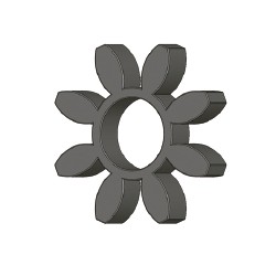 ESTRELLA DE NBR 85°Sh PARA ACOPLAMIENTO ELÁSTICO COLOR NEGRO VARIAS MEDIDAS