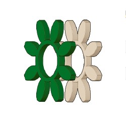 ESTRELLA PARA ACOPLAMIENTO ELÁSTICO DE POLIURETANO 98°Sh COLOR VERDE VARIAS MEDIDAS