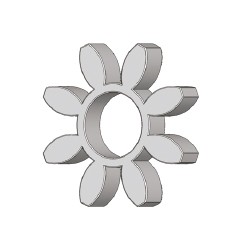 ESTRELLA PARA ACOPLAMIENTO ELÁSTICO DE POLIURETANO 64°Sh COLOR BLANCO VARIAS MEDIDAS