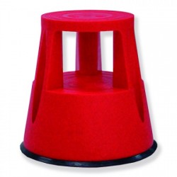 TABURETE DE RESINA CON RUEDAS ROJO GAYNER