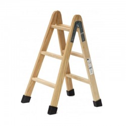 ESCALERA DE MADERA DE 3 PELDAÑOS DE DOBLE SUBIDA FARAONE