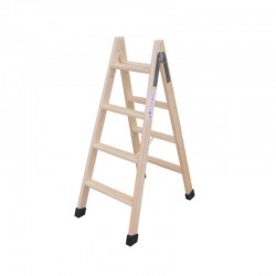 ESCALERA DE MADERA DE 4 PELDAÑOS DE DOBLE SUBIDA FARAONE