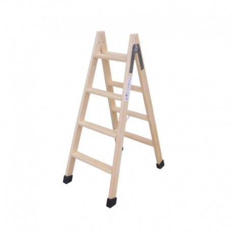 ESCALERA DE MADERA DE 4 PELDAÑOS DE DOBLE SUBIDA FARAONE