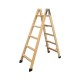 ESCALERA DE MADERA DE 5 PELDAÑOS DE DOBLE SUBIDA FARAONE