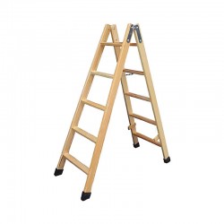 ESCALERA DE MADERA DE 5 PELDAÑOS DE DOBLE SUBIDA FARAONE