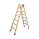 ESCALERA DE MADERA DE 6 PELDAÑOS DE DOBLE SUBIDA FARAONE