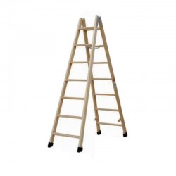 ESCALERA DE MADERA DE 7 PELDAÑOS DE DOBLE SUBIDA FARAONE