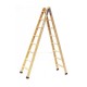 ESCALERA DE MADERA DE 8 PELDAÑOS DE DOBLE SUBIDA FARAONE