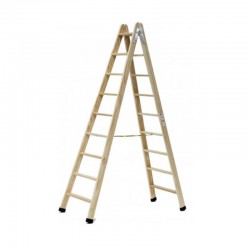 ESCALERA DE MADERA DE 9 PELDAÑOS DE DOBLE SUBIDA FARAONE