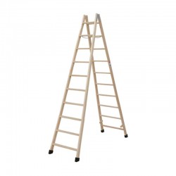 ESCALERA DE MADERA DE 10 PELDAÑOS DE DOBLE SUBIDA FARAONE