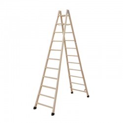 ESCALERA DE MADERA DE 11 PELDAÑOS DE DOBLE SUBIDA FARAONE