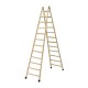 ESCALERA DE MADERA DE 12 PELDAÑOS DE DOBLE SUBIDA FARAONE