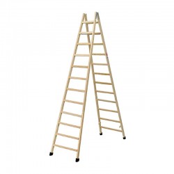 ESCALERA DE MADERA DE 12 PELDAÑOS DE DOBLE SUBIDA FARAONE