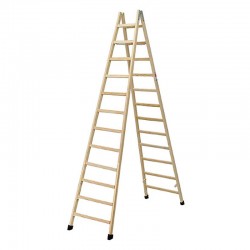 ESCALERA DE MADERA DE 13 PELDAÑOS DE DOBLE SUBIDA FARAONE