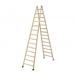 ESCALERA DE MADERA DE 14 PELDAÑOS DE DOBLE SUBIDA FARAONE