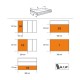 Planos de dimensiones cajonera móvil RSC24AXL