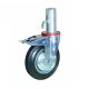 RUEDA PARA ANDAMIO 200 MM CON FRENO DE GOMA SUJECCIÓN POR ADAPTADOR DE 45 Y ACERO DE 200 MM CARGA DE 200 KG