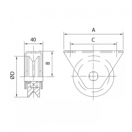 Polea de caja 90 x 20 V