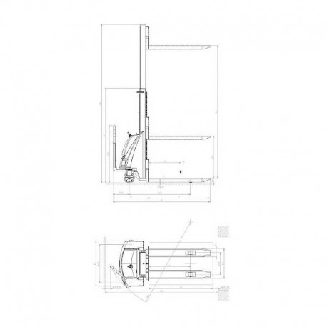 Cotas y medidas apilador Pramac TX 10/35