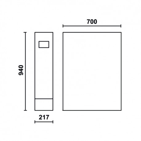 Medidas pata universal con tomas eléctricas Beta C55