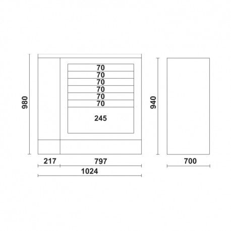Planos mesa de trabajo de 1 metro C55B/1 para módulo Beta