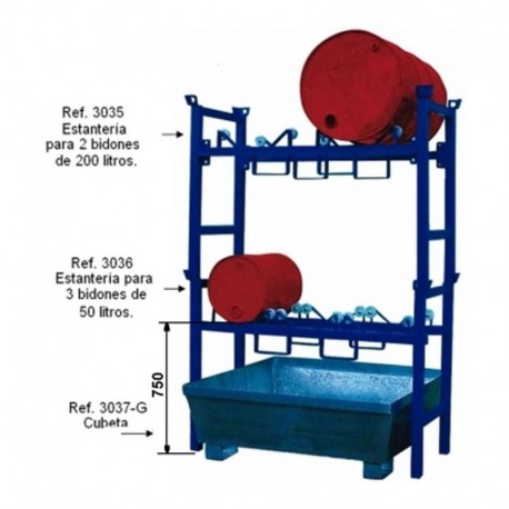 ESTANTE Y PALET PARA BIDONES MODELO 8 Y 9