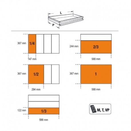 Cajonera portátil RSC24/8 G planos modelo