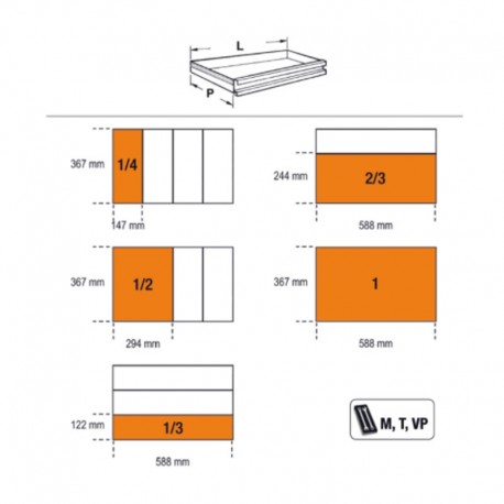 Cajonera portátil RSC24A/6 R modelo planos