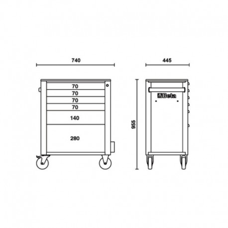 Cajonera portátil RSC24A/6 R planos alturas