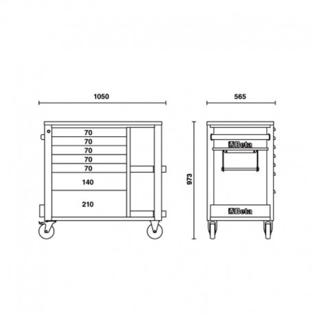 Cajonera modelo Beta RSC24L/7 O planos alturas