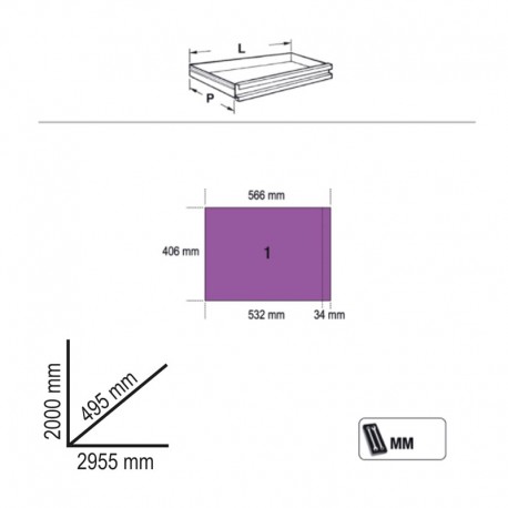 Mueble Beta C45PRO X  medidas del modelo