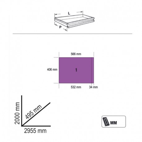 Mueble Beta C45PRO W medidas