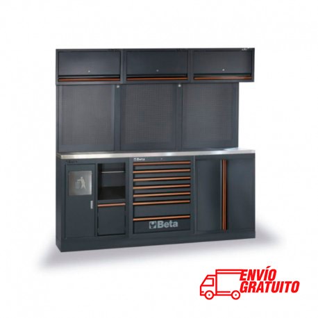 MOBILIARIO DE TALLER CON BANCADA EN ACERO INOXIDABLE BETA C45PRO AX