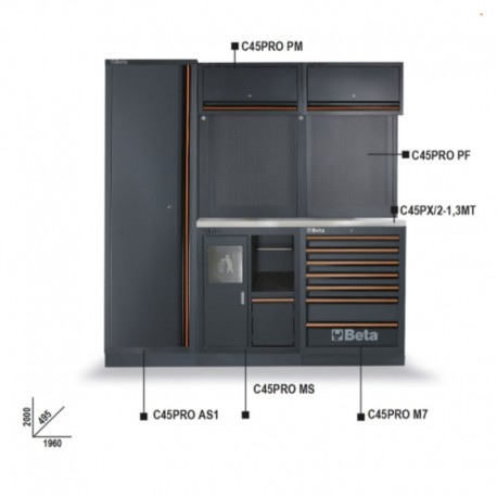 Mueble Beta C45PRO CX-COMBINACIÓN medidas mueble