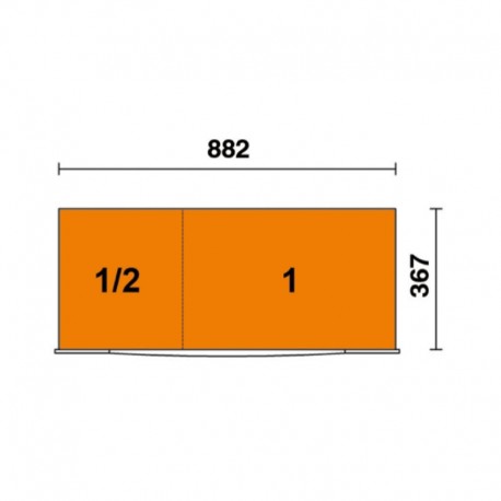 Plano parte superior cajonera móvil RSC24AXL
