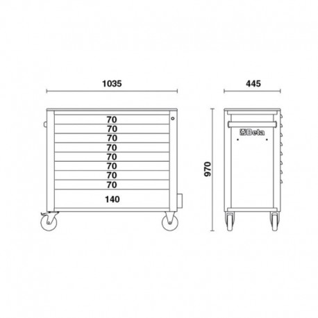 Planos de altura cajonera móvi lRSC24AXL
