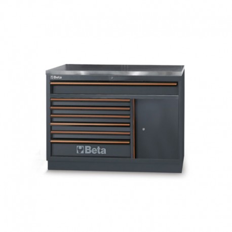 CARRO PARA HERRAMIENTAS FIJA EN MDF FORRADA CON ACERO INOXIDABLE BETA C45PRO M7A/X