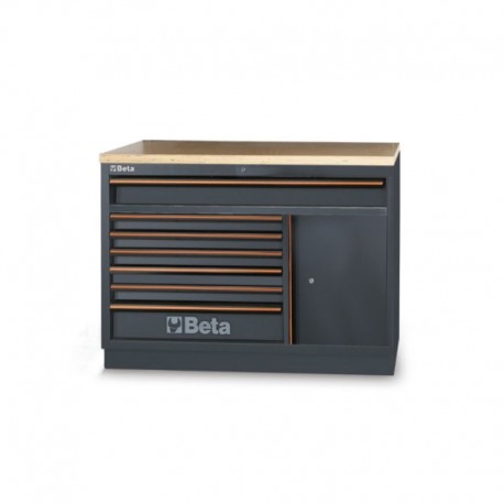 CAJONERA DE HERRAMIENTAS FIJA CON ENCIMERA DE MADERA BETA C45PRO M7A/W