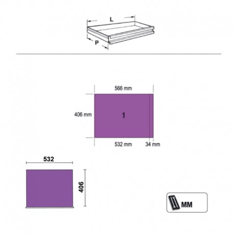 planos de la cajonera móbil de beta C45PRO